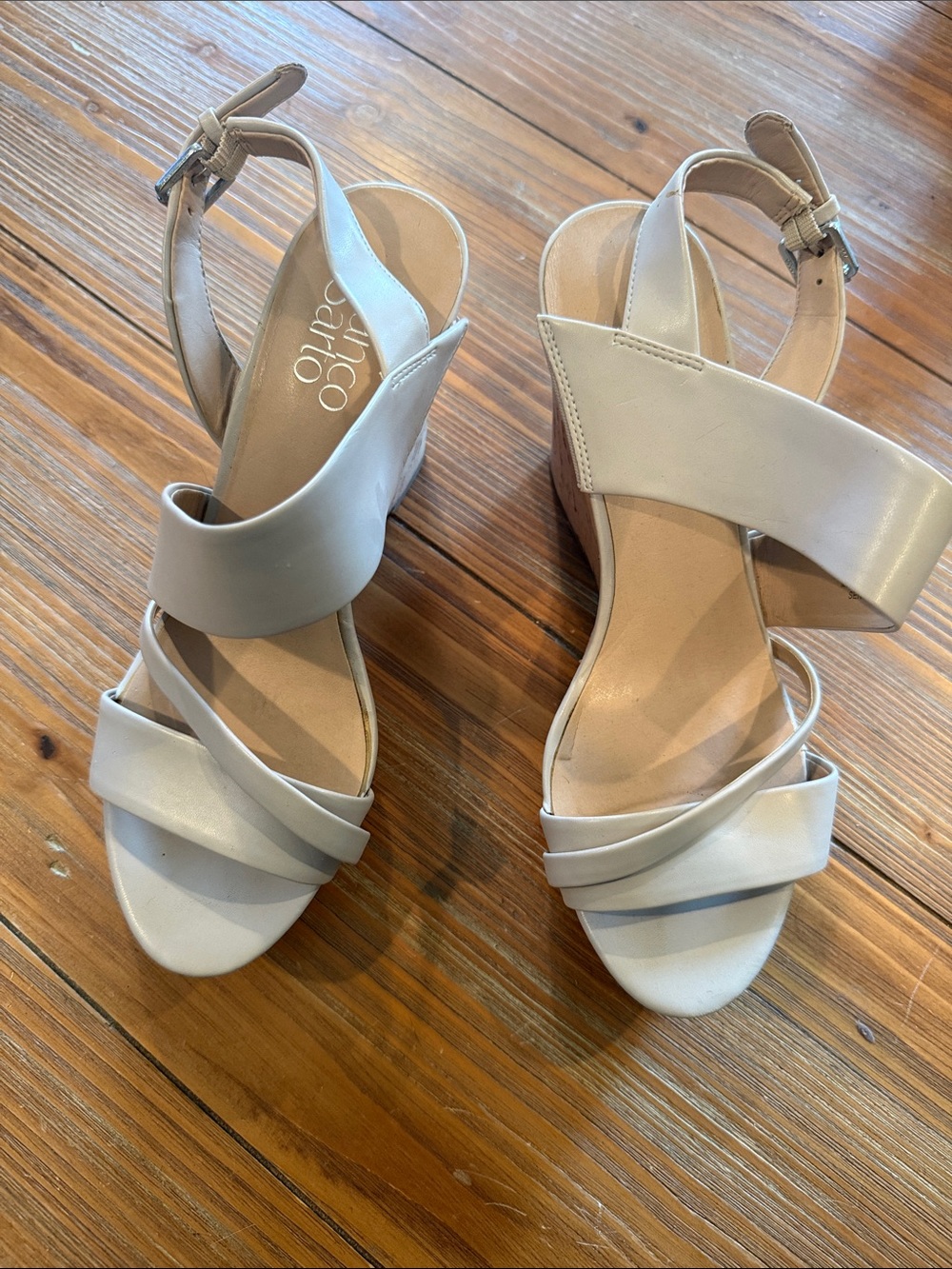 Franco Sarto Cream Wedges (Size 8)